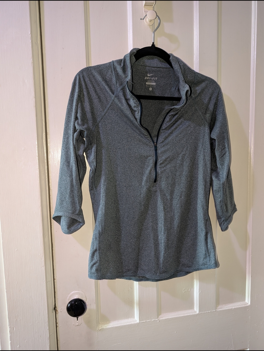 NIKE Dri-FIT Women's Gray Quarter-Zip Performance Top